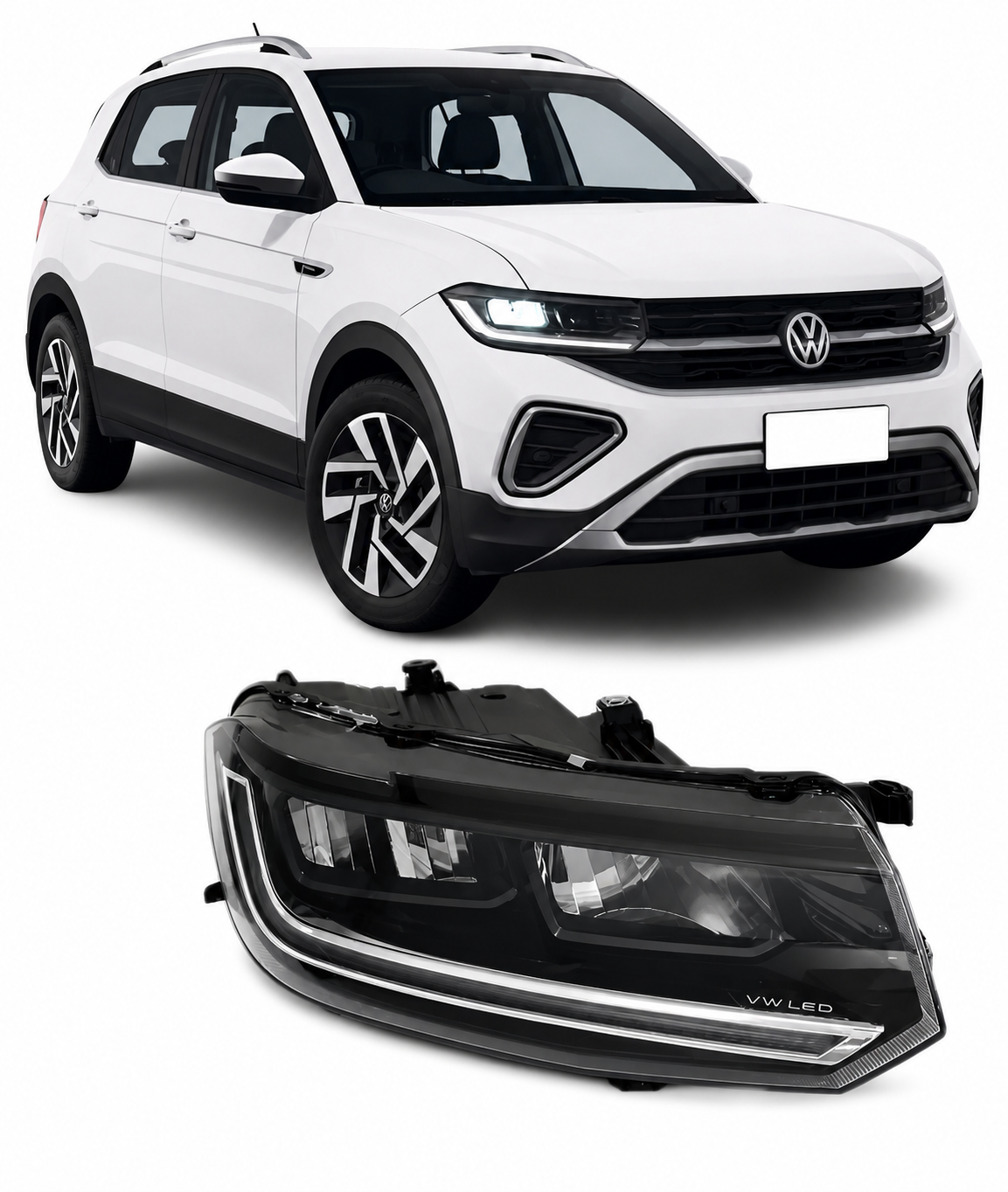 Farol Direito T-cross 2025 Full Led Vw 2gp941006f NOVO Original
